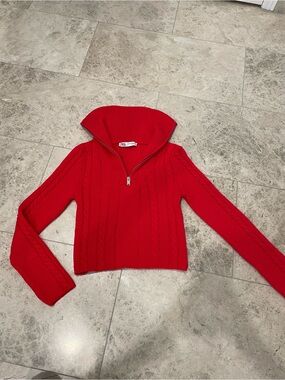 Red half zip